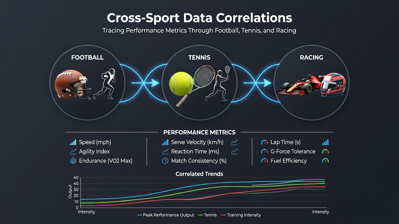 Chart displaying overlaid performance curves from football matches, tennis matches, and racing sessions